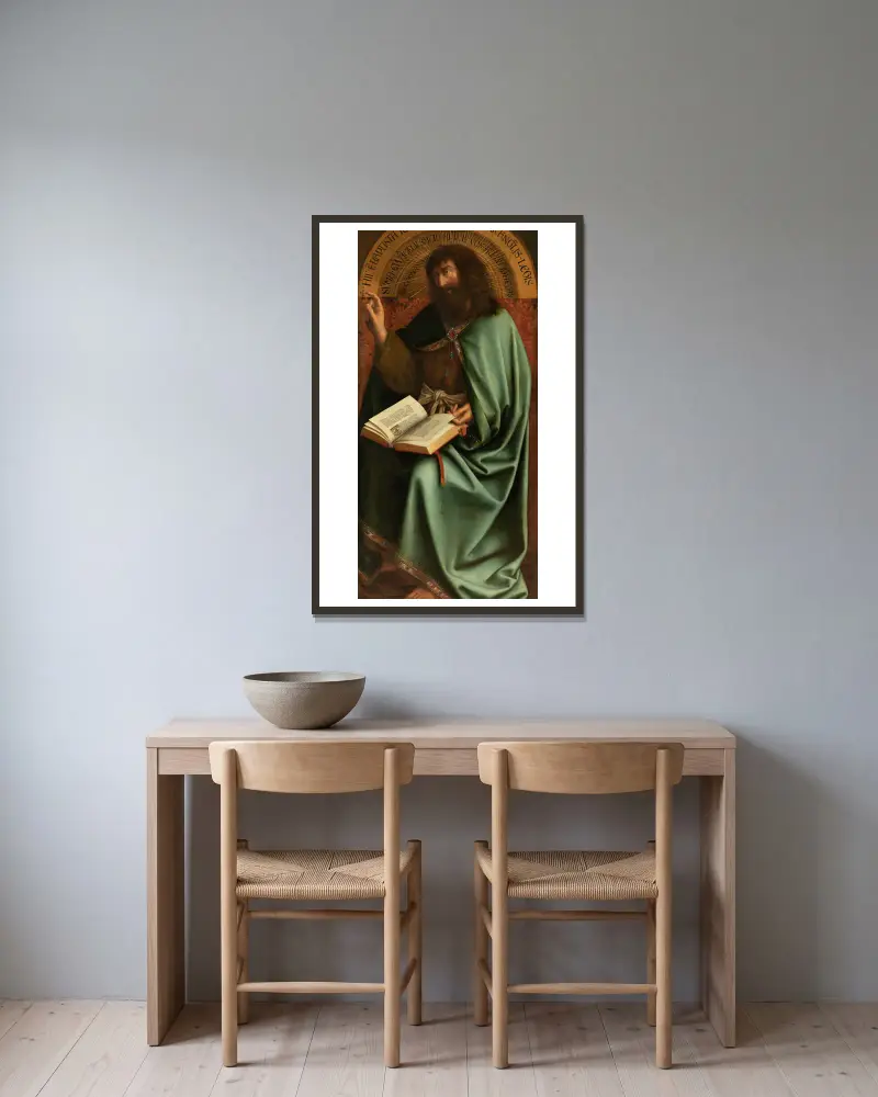 Svatý Jan Křtitel, Jan van Eyck v rámu na stěně