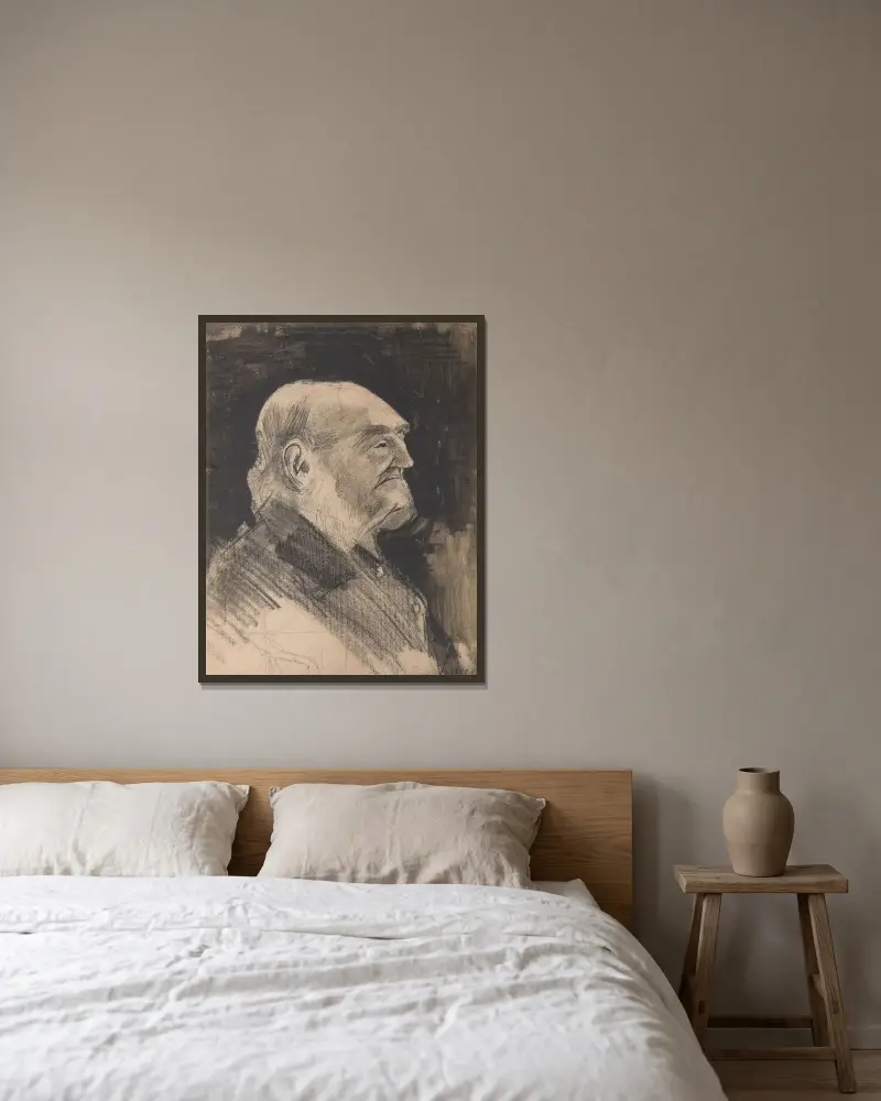 Bald-Headed Orphan Man av Vincent van Gogh inramad på en vägg