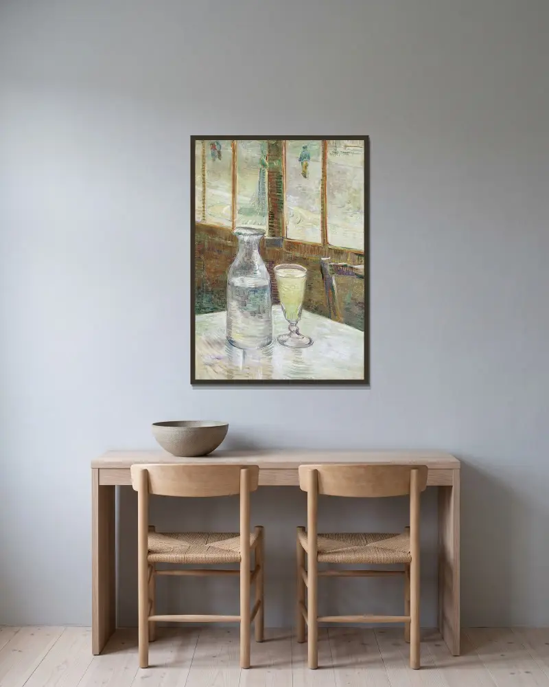 Café table with absinth, Vincent van Gogh w ramie na ścianie
