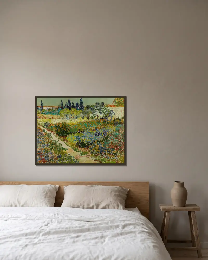 Zahrada v Arles, Vincent van Gogh v rámu na stěně
