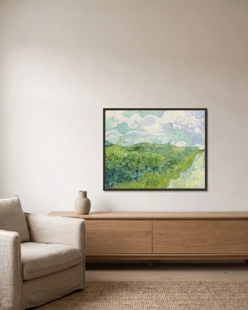 Zielone pole pszenicy, Auvers, Vincent van Gogh w ramie na ścianie