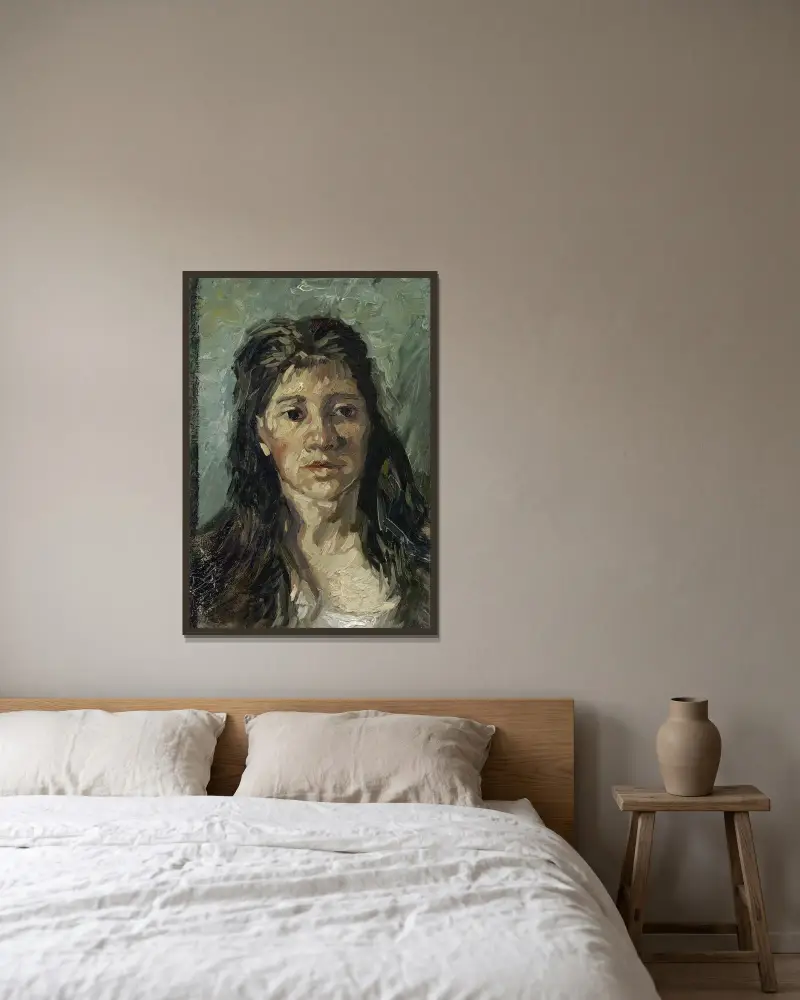 Head Of A Prostitute av Vincent van Gogh inramad på en vägg