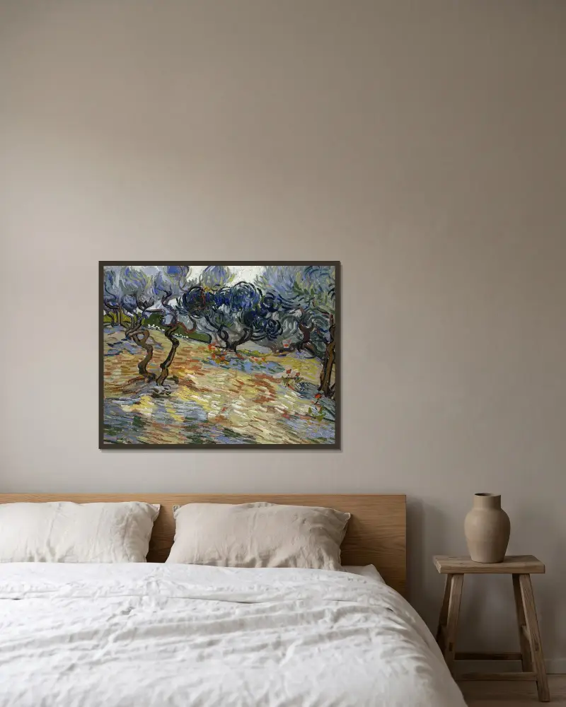 Olivovníky – Nr. 1, Vincent van Gogh v rámu na stěně
