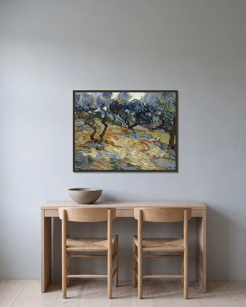 Olivovníky – Nr. 1, Vincent van Gogh v rámu na stěně