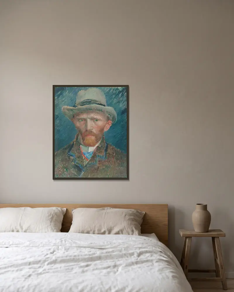 Self-portrait, 1887 – nr 2 av Vincent van Gogh inramad på en vägg