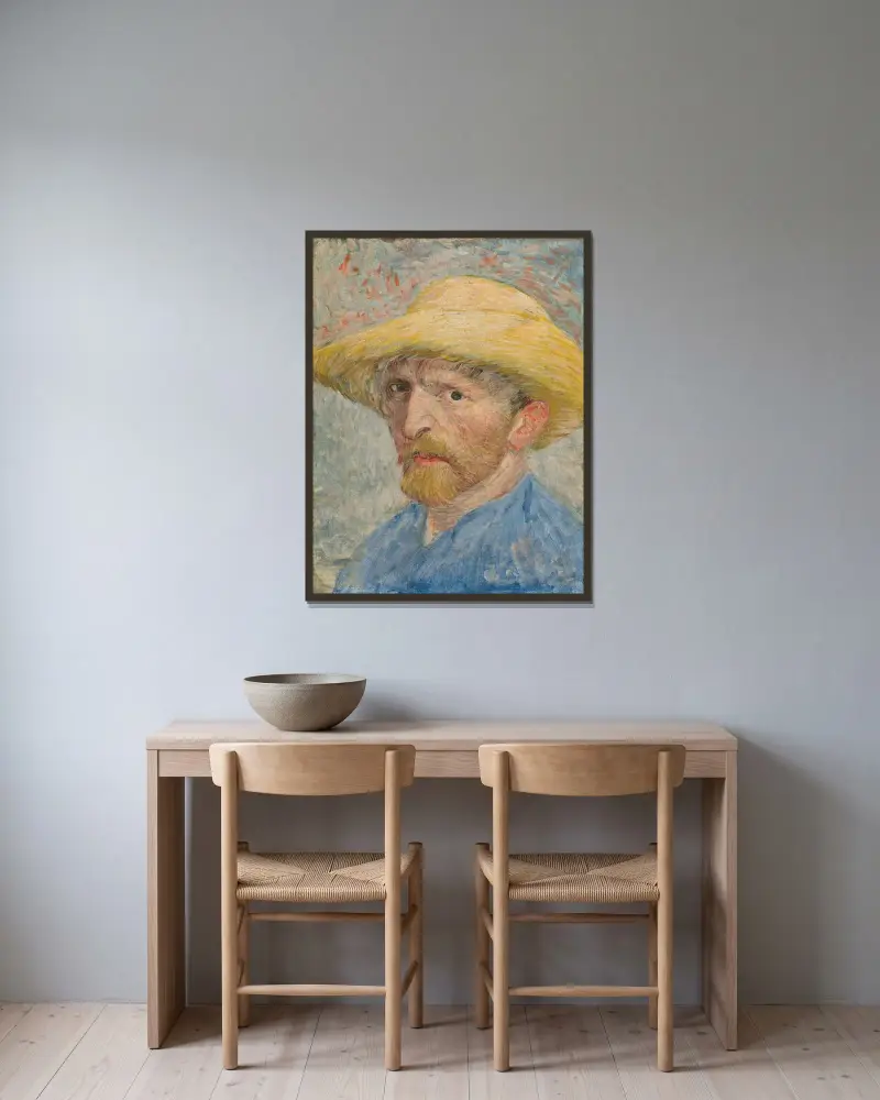 Self-Portrait, 1887 – nr 3 av Vincent van Gogh inramad på en vägg