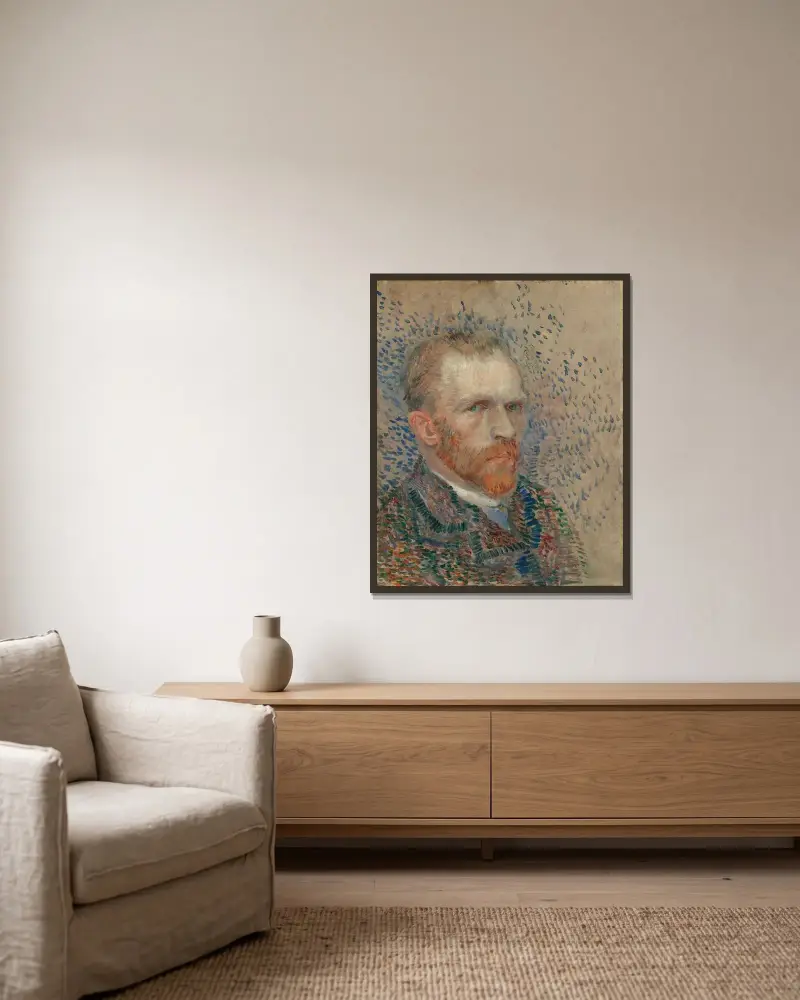 Self-portrait, 1887 – nr 4 av Vincent van Gogh inramad på en vägg