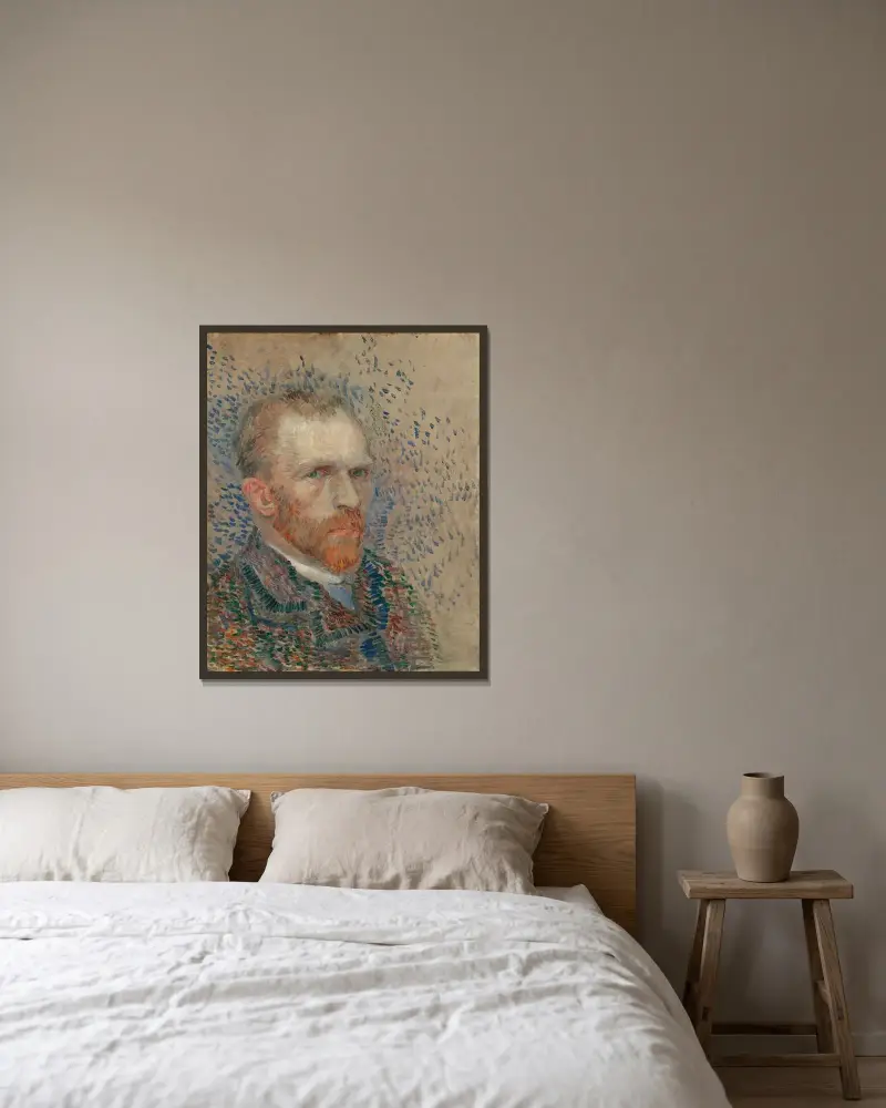 Self-portrait, 1887 – nr 4 av Vincent van Gogh inramad på en vägg