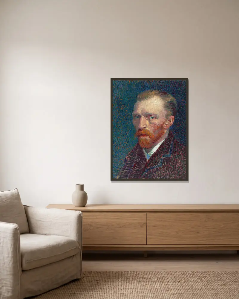 Self-Portrait, 1887 – nr 1 av Vincent van Gogh inramad på en vägg