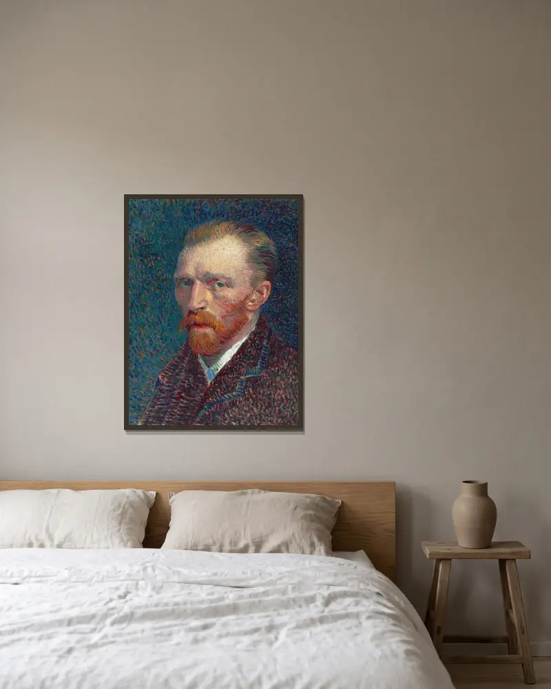 Self-Portrait, 1887 – nr 1 av Vincent van Gogh inramad på en vägg