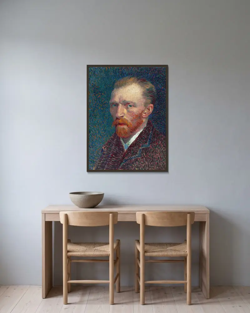 Self-Portrait, 1887 – nr 1 av Vincent van Gogh inramad på en vägg