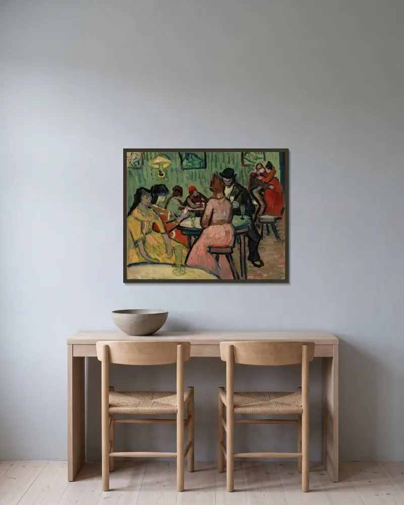 The Brothel (Le Lupanar) av Vincent van Gogh inramad på en vägg