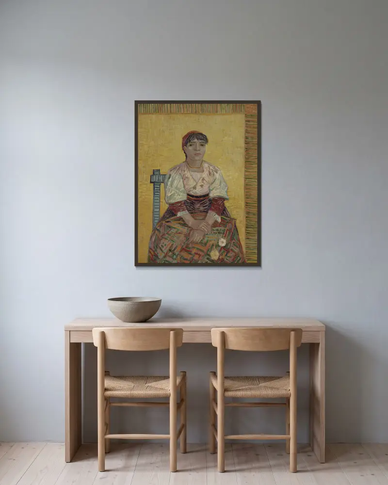 Italienskan av Vincent van Gogh inramad på en vägg
