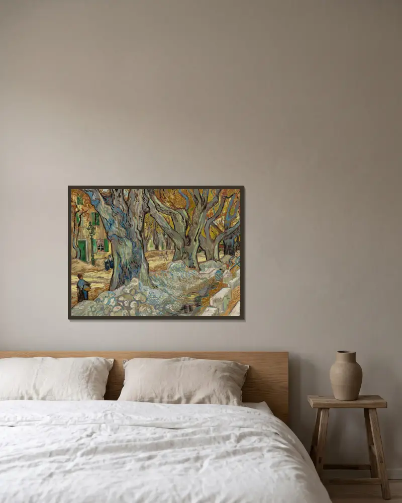 Velké platany (Opraváři cest v Saint-Rémy), Vincent van Gogh v rámu na stěně