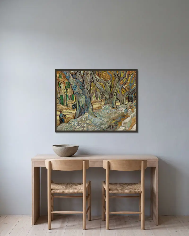 Velké platany (Opraváři cest v Saint-Rémy), Vincent van Gogh v rámu na stěně
