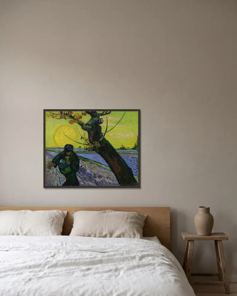 The Sower av Vincent van Gogh inramad på en vägg