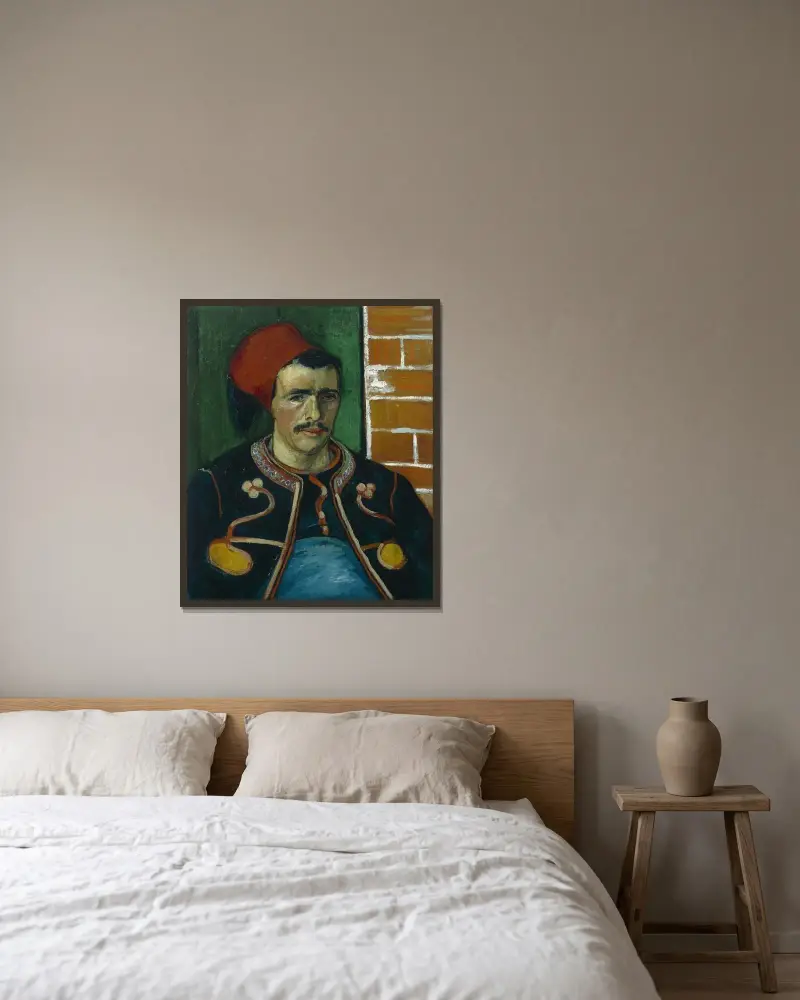 The Zouave – nr 1 av Vincent van Gogh inramad på en vägg