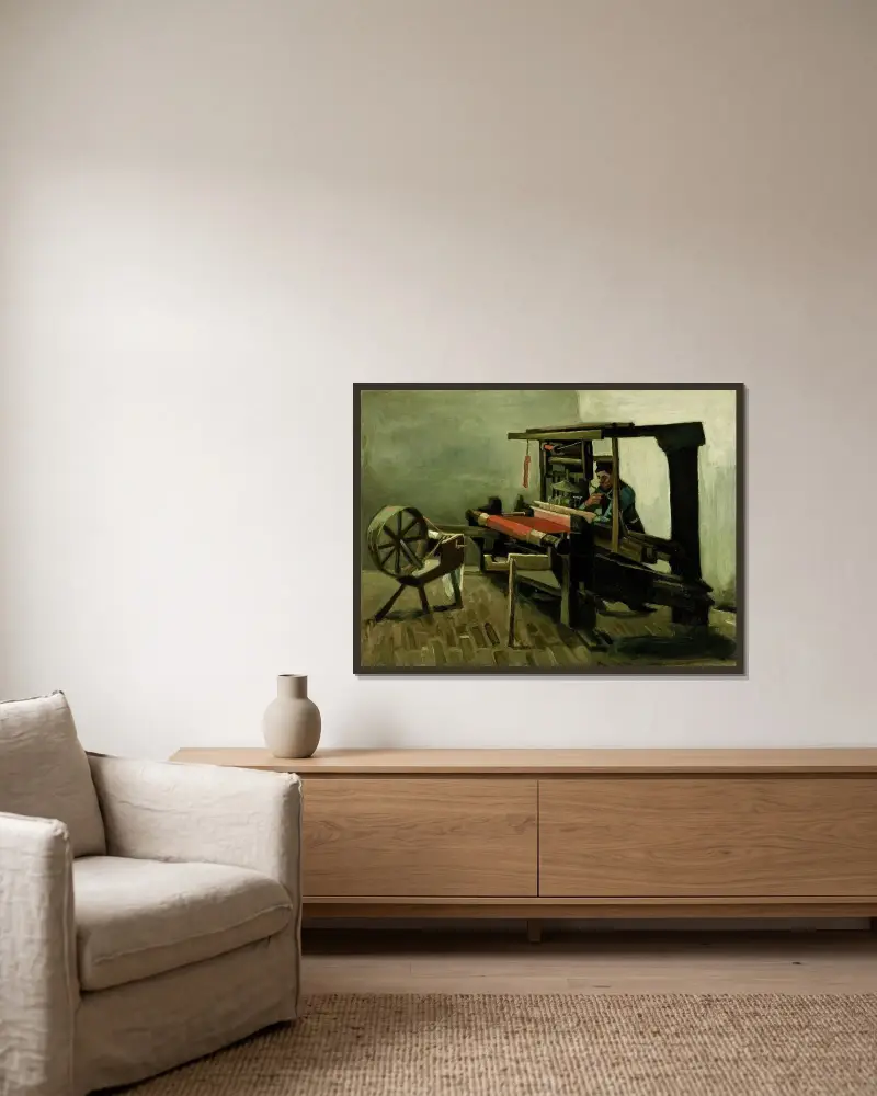Weaver av Vincent van Gogh inramad på en vägg