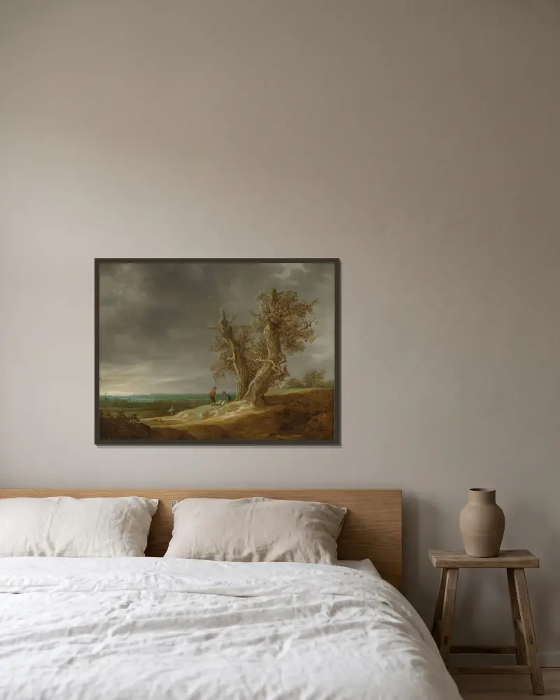 Krajina se dvěma duby, Jan van Goyen v rámu na stěně