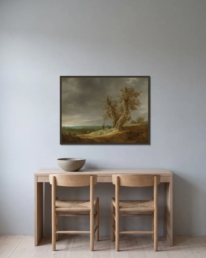 Krajina se dvěma duby, Jan van Goyen v rámu na stěně