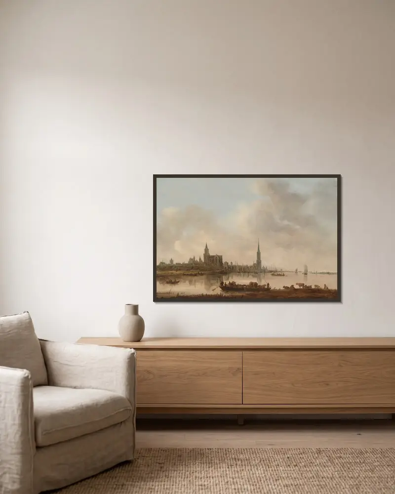 View of Emmerich av Jan van Goyen inramad på en vägg