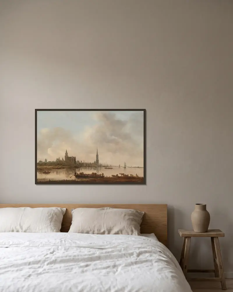 View of Emmerich av Jan van Goyen inramad på en vägg