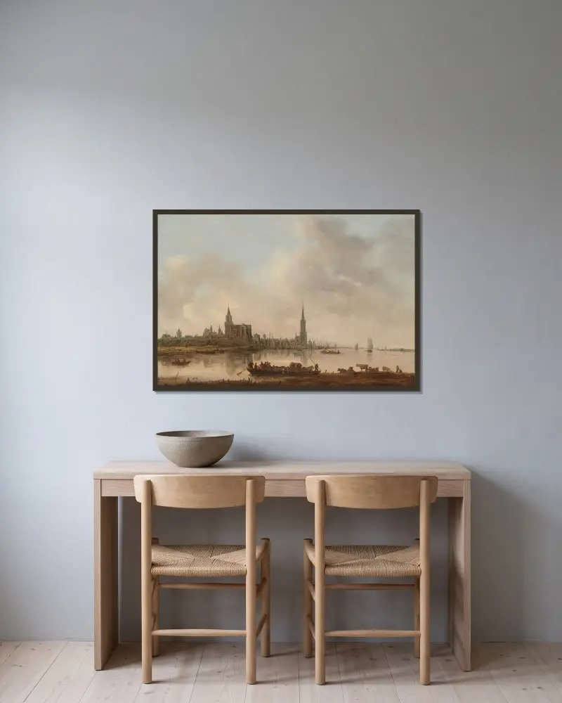 View of Emmerich av Jan van Goyen inramad på en vägg
