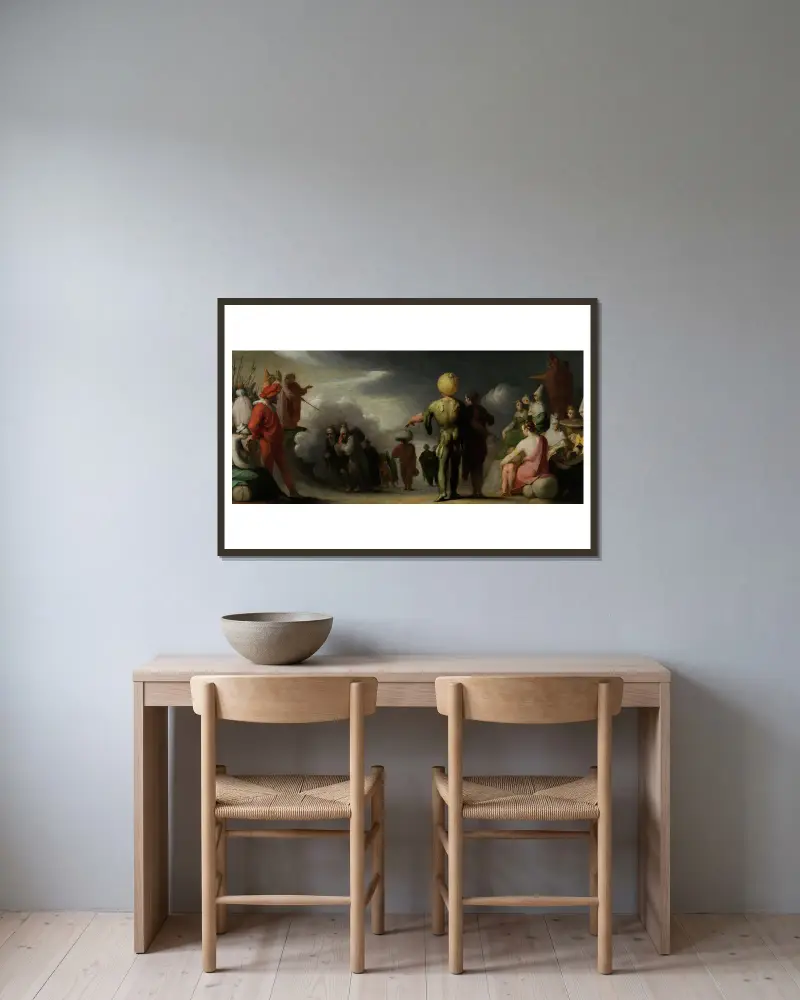 Israeliterna korsar Röda havet av Cornelis Cornelisz Van Haarlem inramad på en vägg
