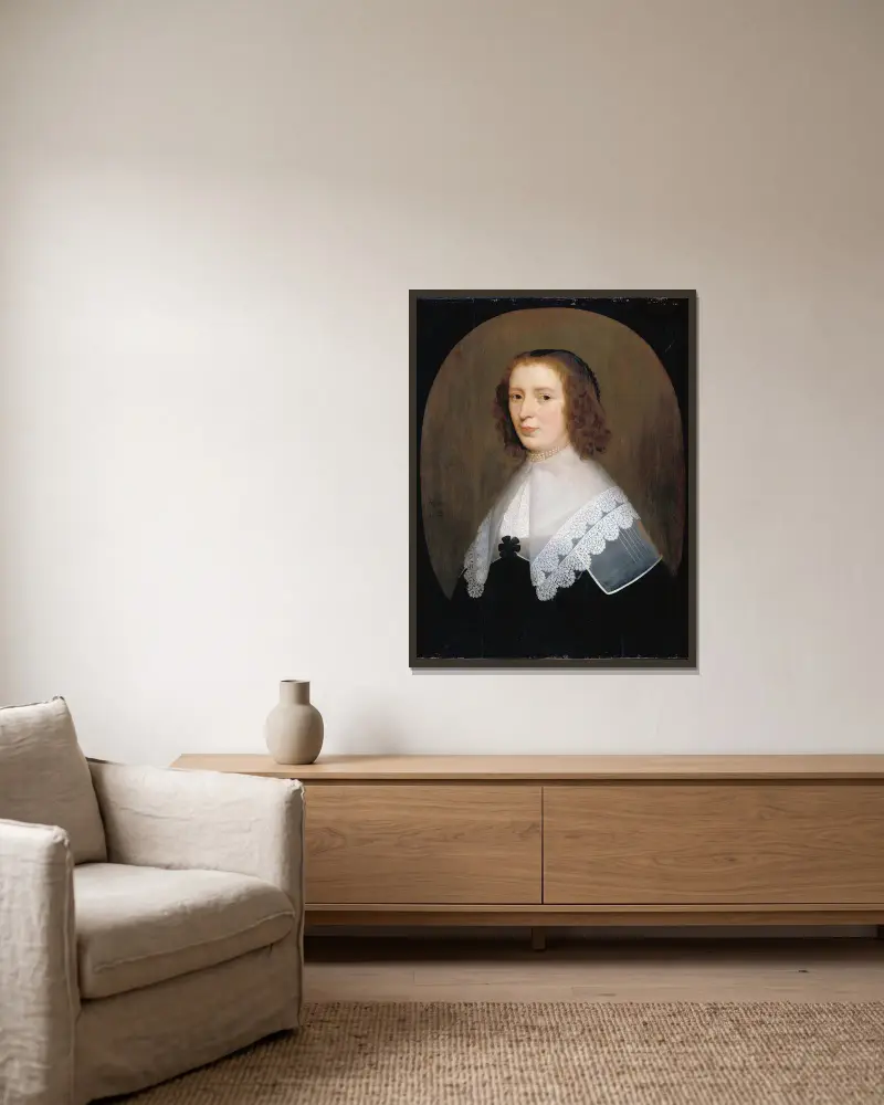 Anna van den Corput von Gerard van Honthorst gerahmt an einer Wand