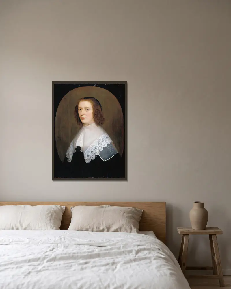 Anna van den Corput von Gerard van Honthorst gerahmt an einer Wand