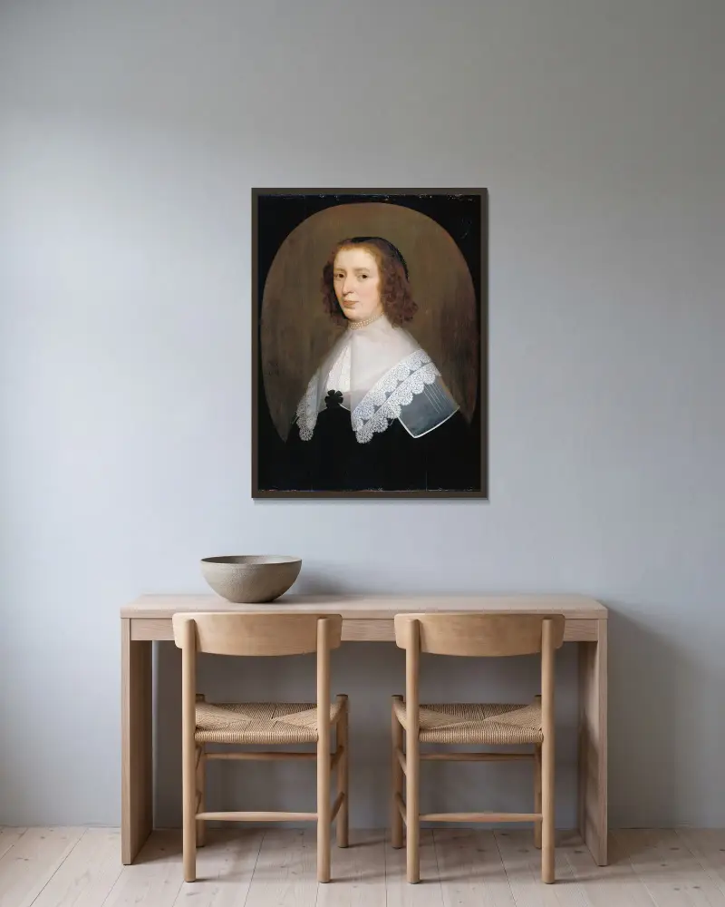 Anna van den Corput von Gerard van Honthorst gerahmt an einer Wand