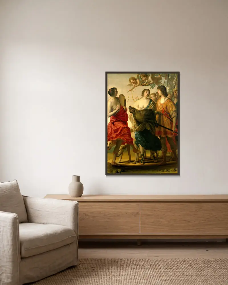 Meleager i Atalanta, Gerard van Honthorst w ramie na ścianie