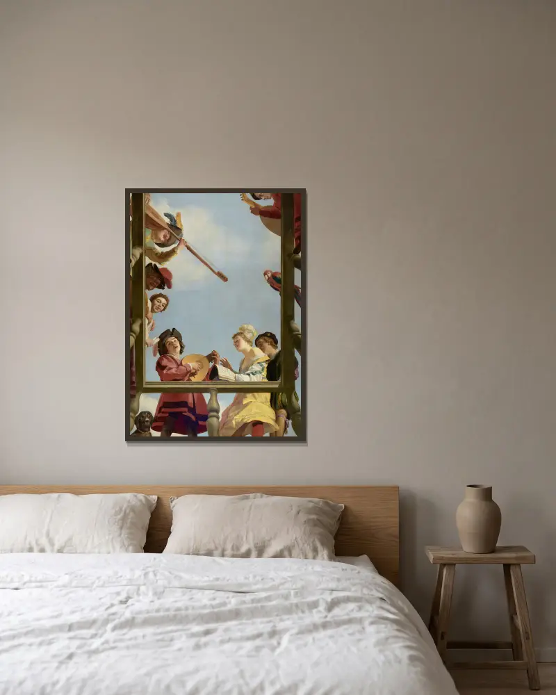 Grupa muzyków na balkonie, Gerard van Honthorst w ramie na ścianie