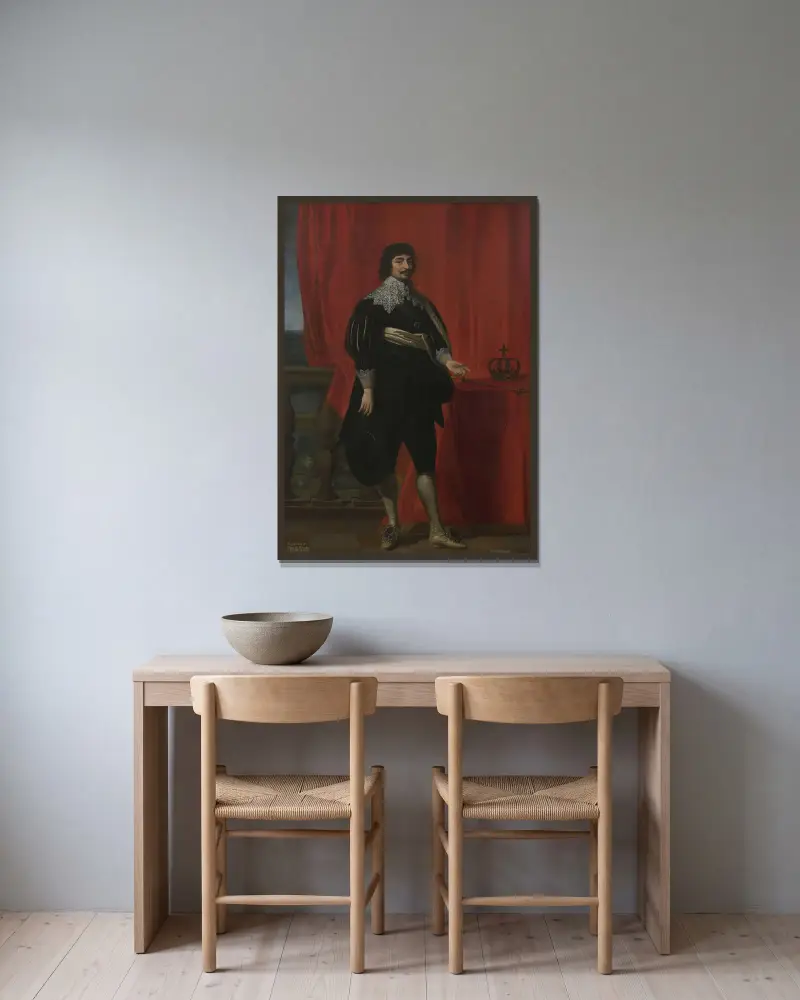 Porträt von Friedrich V., König von Böhmen von Gerard van Honthorst gerahmt an einer Wand