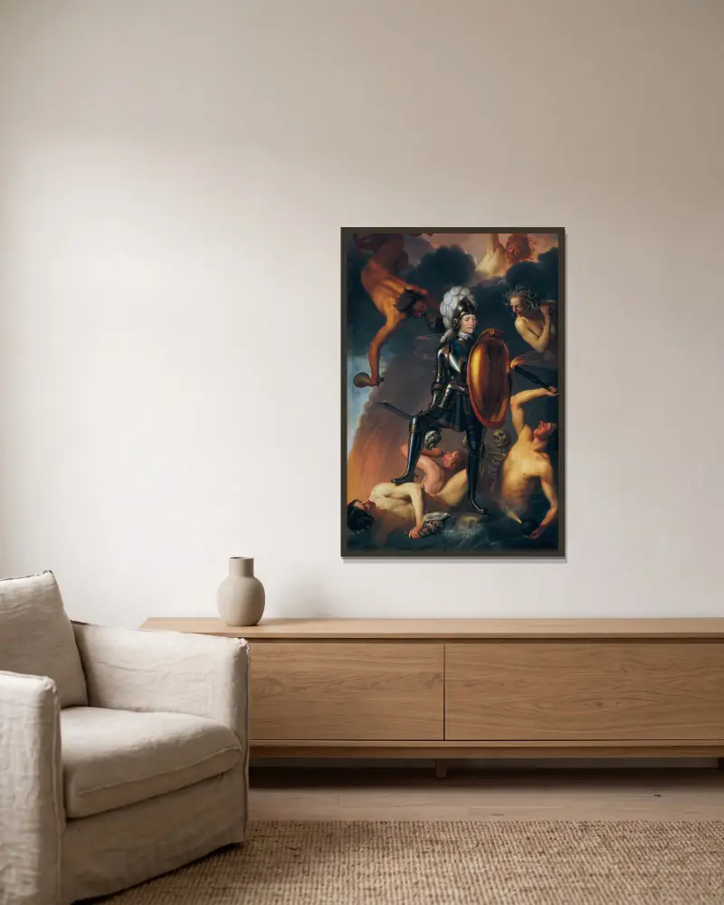 The Constancy of Frederik Hendrik av Gerard van Honthorst inramad på en vägg