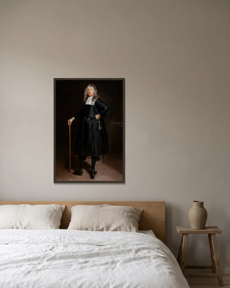 Sir Norton Knatchbull, 1:e baronet (1602–1685) av Samuel van Hoogstraten inramad på en vägg