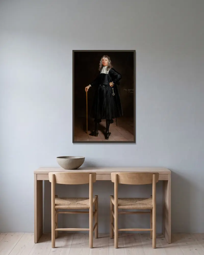 Sir Norton Knatchbull, 1:e baronet (1602–1685) av Samuel van Hoogstraten inramad på en vägg