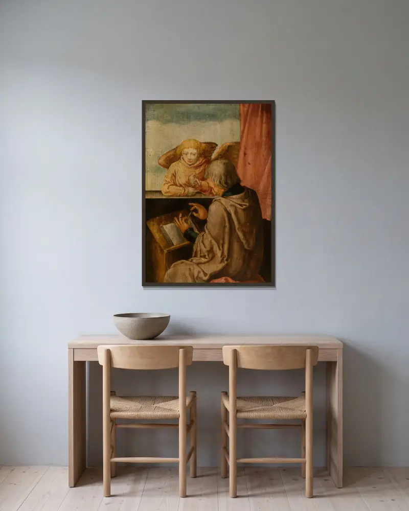 Saint Matthew av Lucas Van Leyden inramad på en vägg