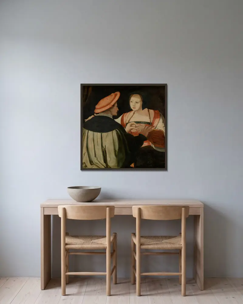 The Engagement av Lucas Van Leyden inramad på en vägg
