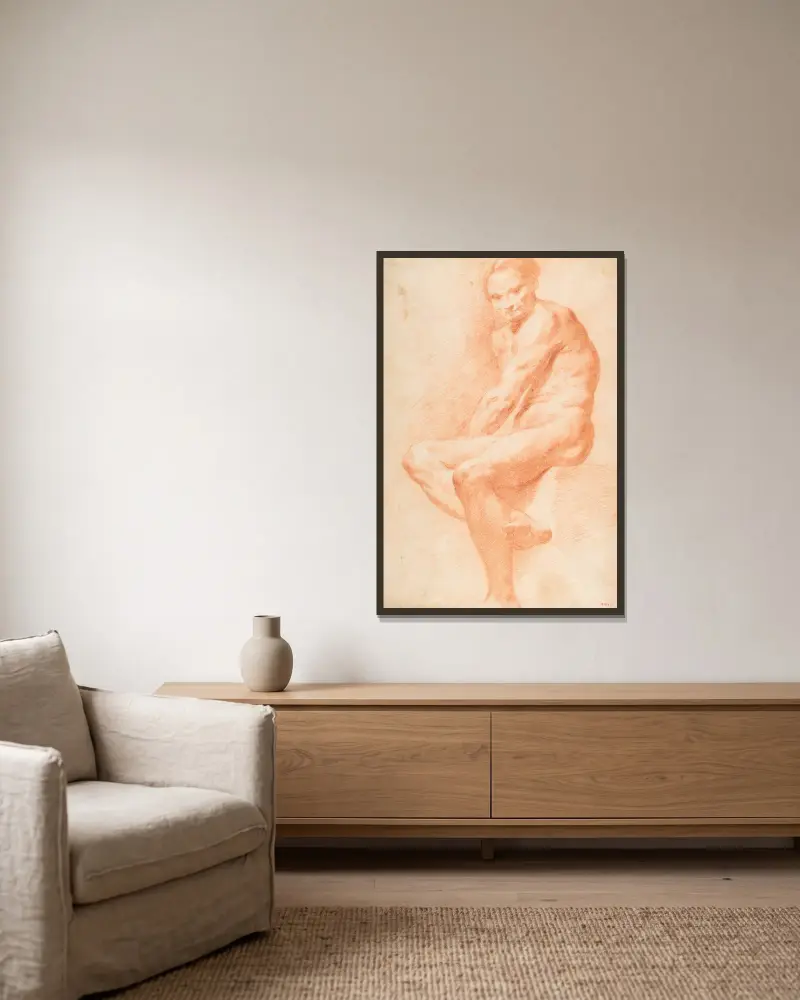 Life Drawing – nr 2 av Charles-André van Loo inramad på en vägg