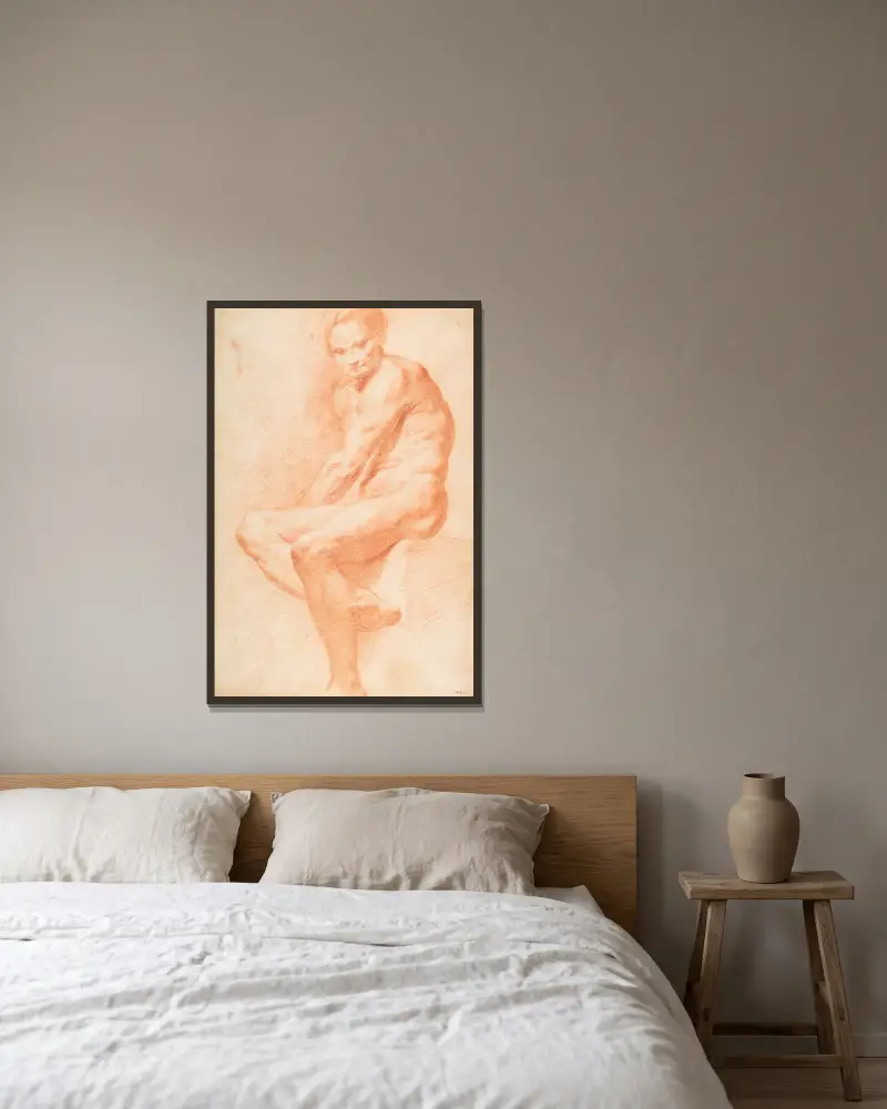 Life Drawing – nr 2 av Charles-André van Loo inramad på en vägg