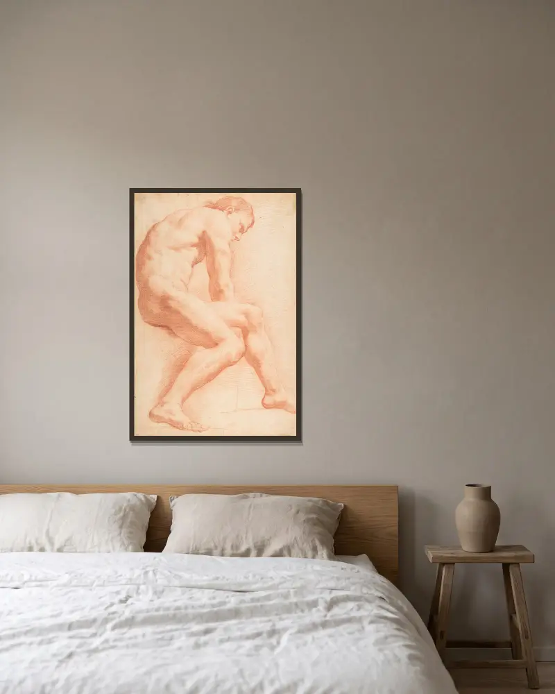 Life Drawing – nr 1 av Charles-André van Loo inramad på en vägg
