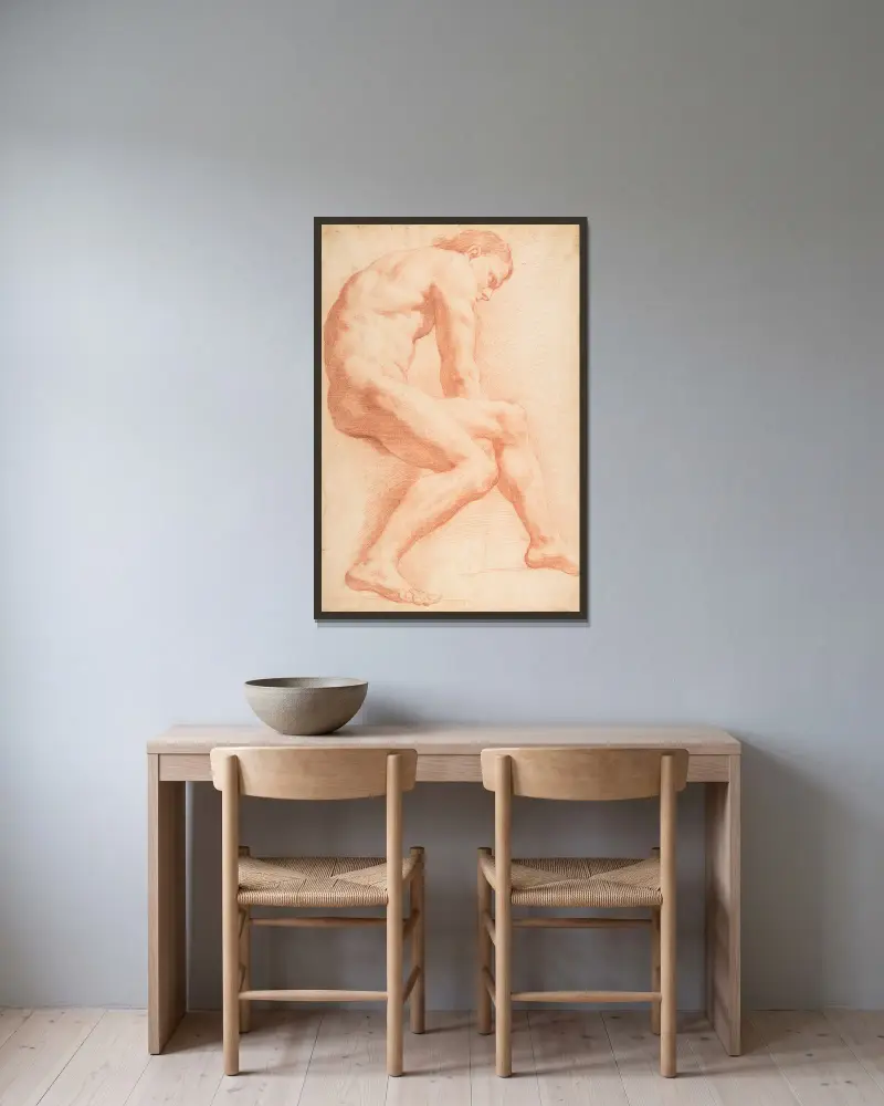 Life Drawing – nr 1 av Charles-André van Loo inramad på en vägg
