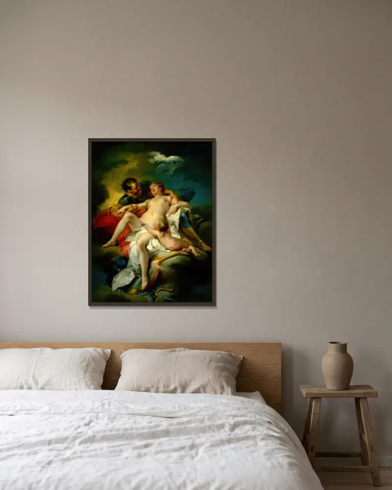 Mars and Venus av Charles-André van Loo inramad på en vägg