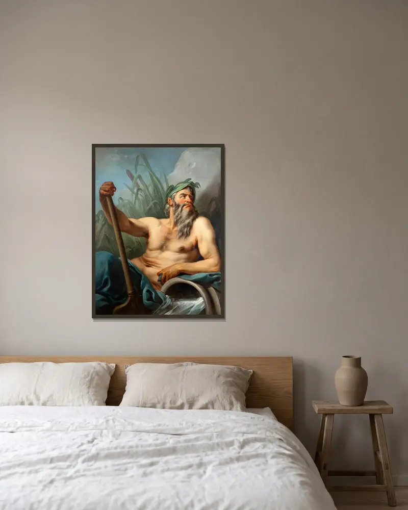River God av Charles-André van Loo inramad på en vägg