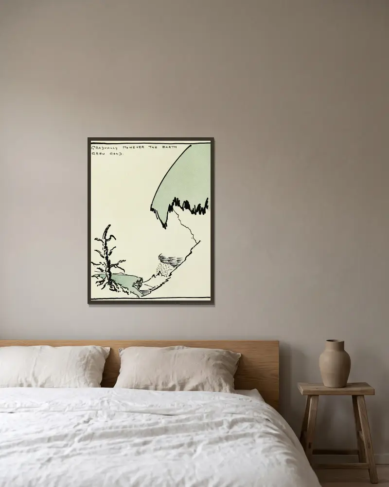 Gradually however the earth grew cold av Hendrik Willem Van Loon inramad på en vägg