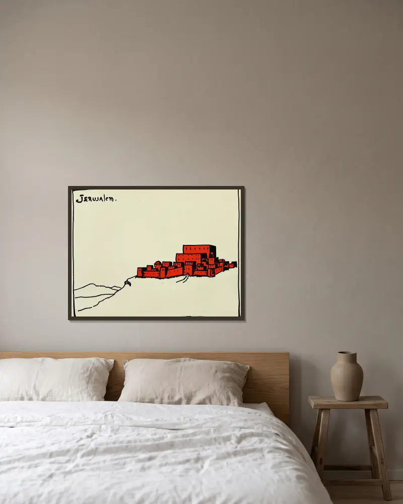 Jerusalem av Hendrik Willem Van Loon inramad på en vägg