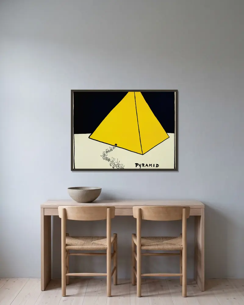 Pyramid av Hendrik Willem Van Loon inramad på en vägg
