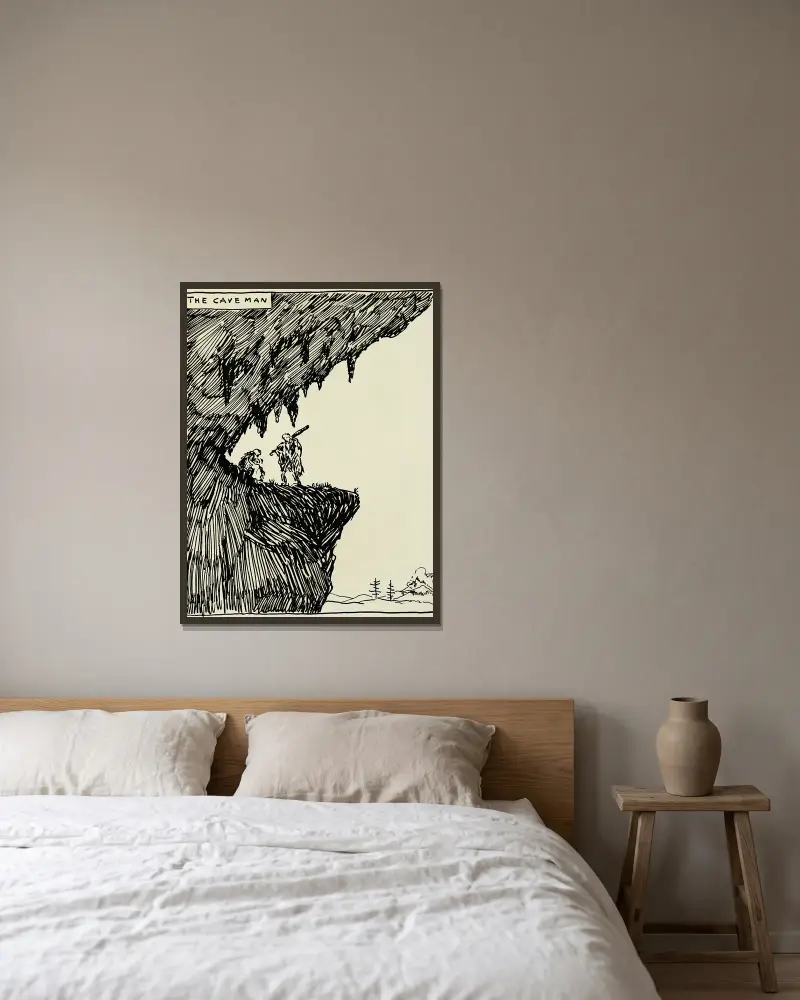 The caveman av Hendrik Willem Van Loon inramad på en vägg