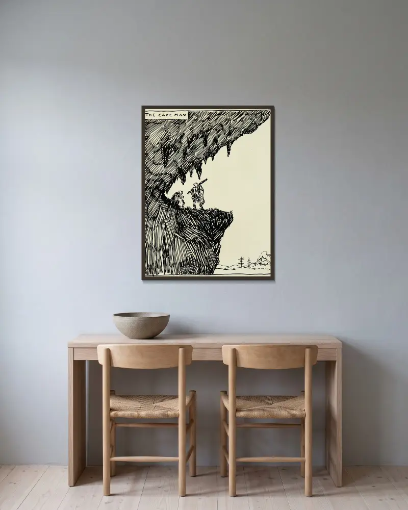 The caveman av Hendrik Willem Van Loon inramad på en vägg